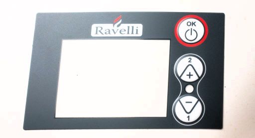 Frontalino con tasti e display trasparente